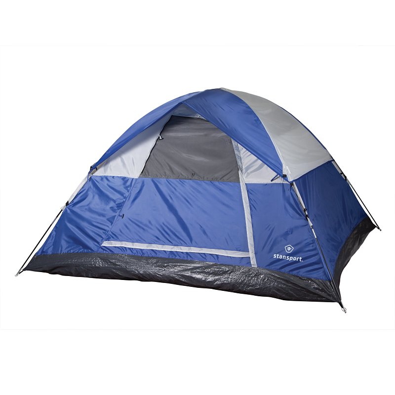 Stansport 728 Dome Tent, 96 in L, 84 in W, 4 Person, Blue/White