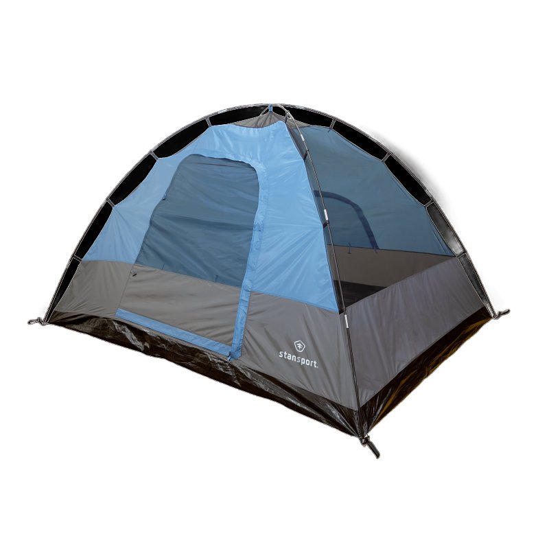 Stansport 733 Teton Dome Tent, 96 in L, 120 in W, 6 Person, Blue/White