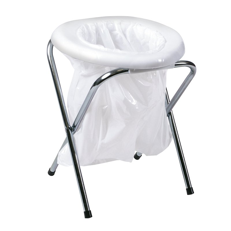 Stansport 271 Portable Toilet, Round, 200 lb, Plastic/Steel, White