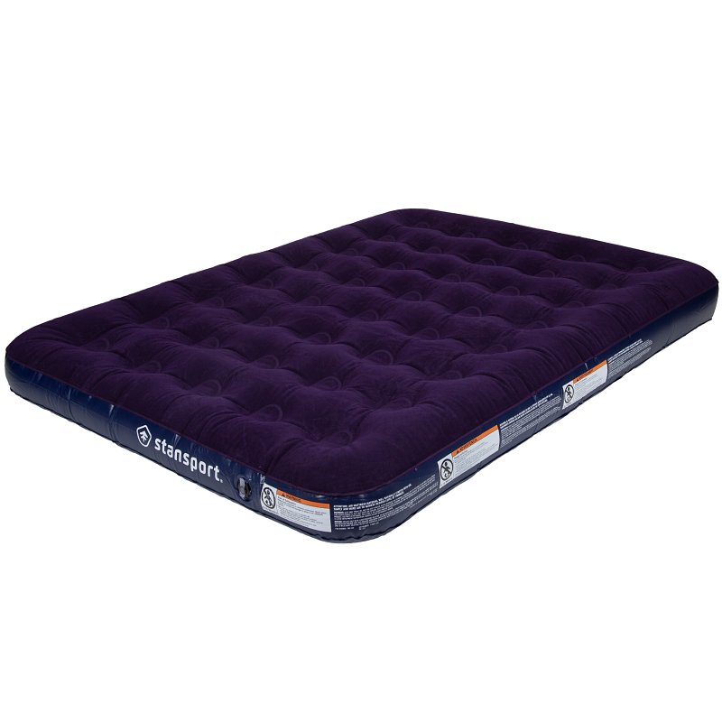 Stansport 382-100 Air Bed, 75 in L, 54 in W, Full, Plush/PVC, Purple