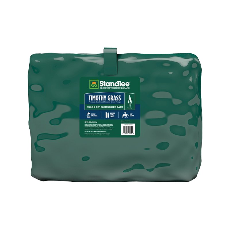 Standlee 1200-20021-0-0 Grass Grab and Go Compressed Bale, Dry, Timothy Flavor, 50 lb