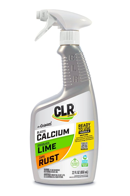 CLR CLR22-6 Calcium Lime and Rust Remover, Liquid, Slightly Acidic, Crystal Clear/Lime Green, 22 oz Bottle