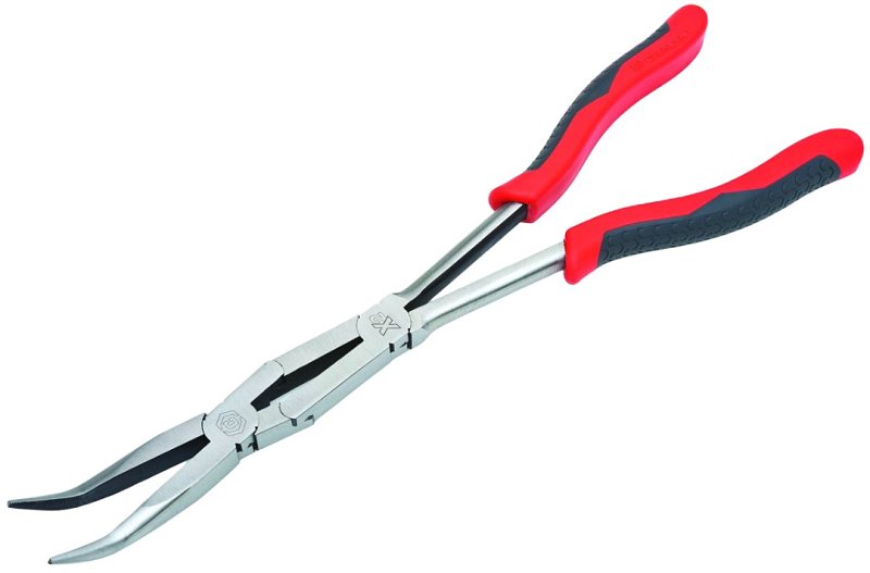 Crescent PSX201C Nose Plier, 13.27 in OAL, 4 in Jaw Opening, Black/Red Handle, Comfort-Grip Handle, 2-1/2 in L Jaw