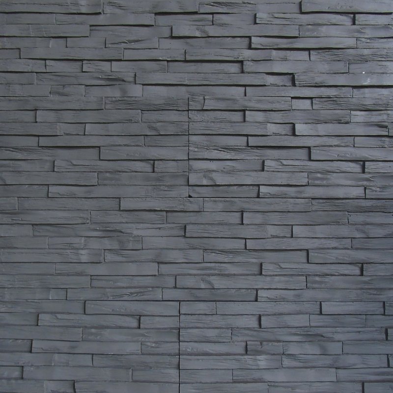 DuraKwik Stone 301CMP Siding Panel, 13 in L, 48 in W, 1-1/2 in Thick, Interlocking Edge, Coal Mine