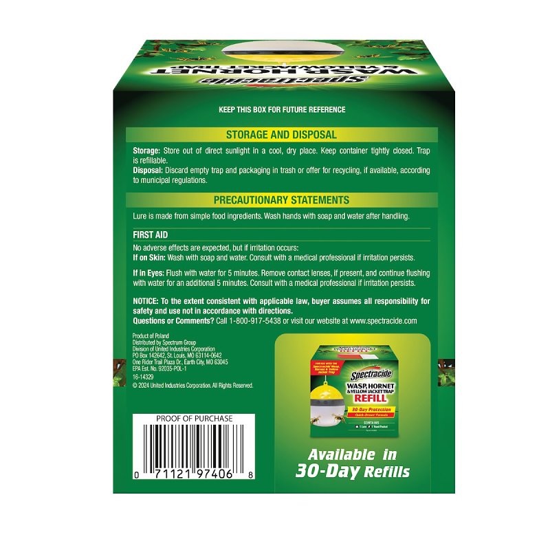 Spectracide HG-97406 Wasp, Hornet and Yellow Jacket Trap, Liquid, Apple, 400 mL