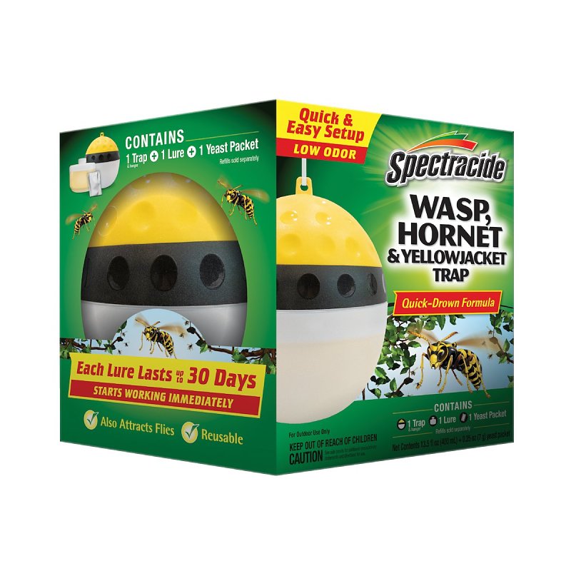 Spectracide HG-97406 Wasp, Hornet and Yellow Jacket Trap, Liquid, Apple, 400 mL