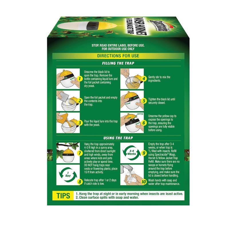 Spectracide HG-97406 Wasp, Hornet and Yellow Jacket Trap, Liquid, Apple, 400 mL
