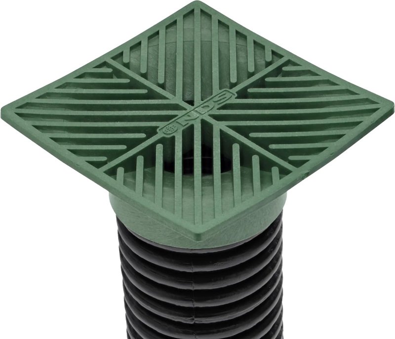 NDS 05 Drain Grate, 6 in Dia, 5.88 in L, 5.88 in W, Square, 1/4 in Grate Opening, HDPE, Green