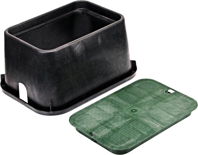 NDS Standard 117BC Valve Box, 25-3/4 in L, 19 in W, 12-1/4 in H, PVC, Black/Green