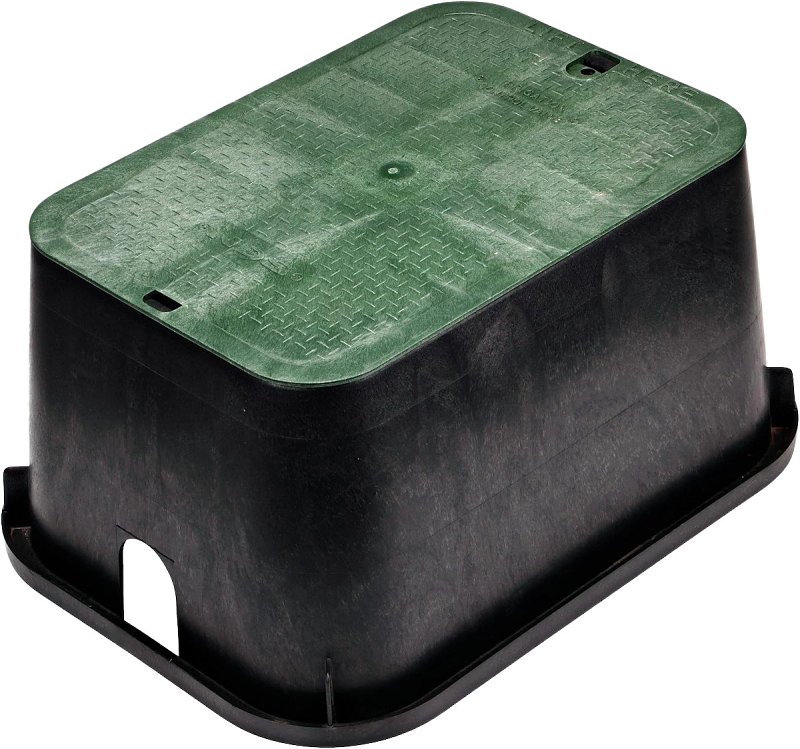 NDS Standard 117BC Valve Box, 25-3/4 in L, 19 in W, 12-1/4 in H, PVC, Black/Green