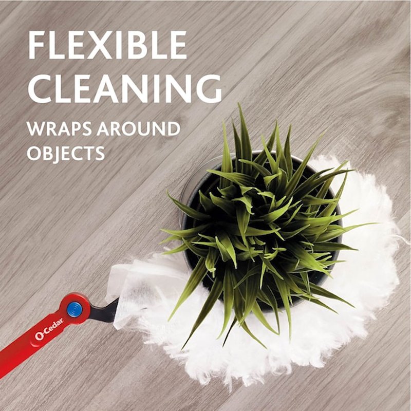 O-Cedar Flex & Catch 172148 Dusting Kit, Polyester Head, Plastic Handle, 3 ft L Handle