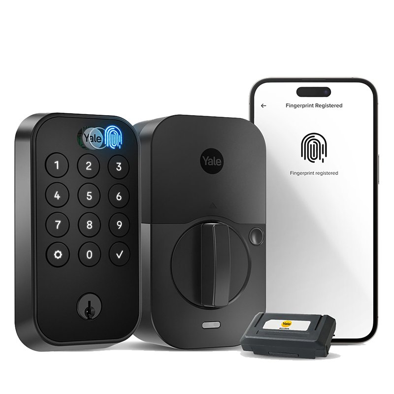 Yale Assure Lock 2 Touch Series YRD410-F-WF1-BSP Keypad with Wi-Fi, Grade 2 Grade, Black Suede, 2-3/8, 2-3/4 in Backset