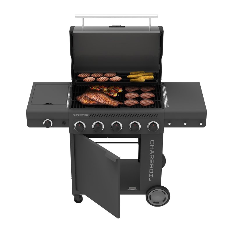 Char-Broil 463458021 Gas Grill with Chef's Tray, Liquid Propane, 2 ft 4 in W Cooking Surface, Steel