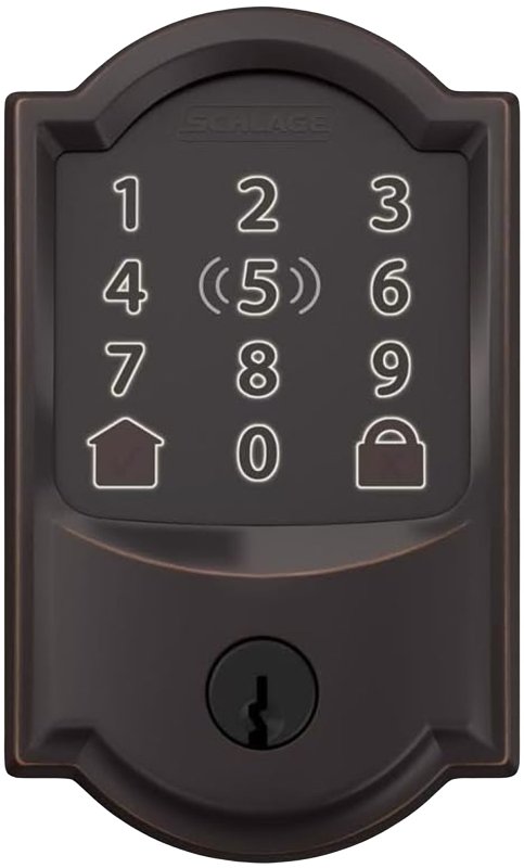Schlage Encode Plus BE499WBV CAM 716 Smart Wi-Fi Deadbolt With Camelot Trim, 1 Grade, Aged Bronze, C Keyway
