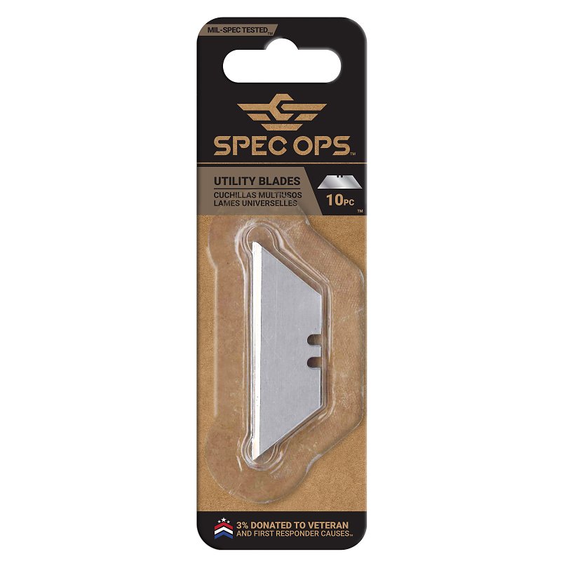 Spec Ops SPEC-K1-BLADE10 Utility Knife Blade, HCS, Precession Honed Edge