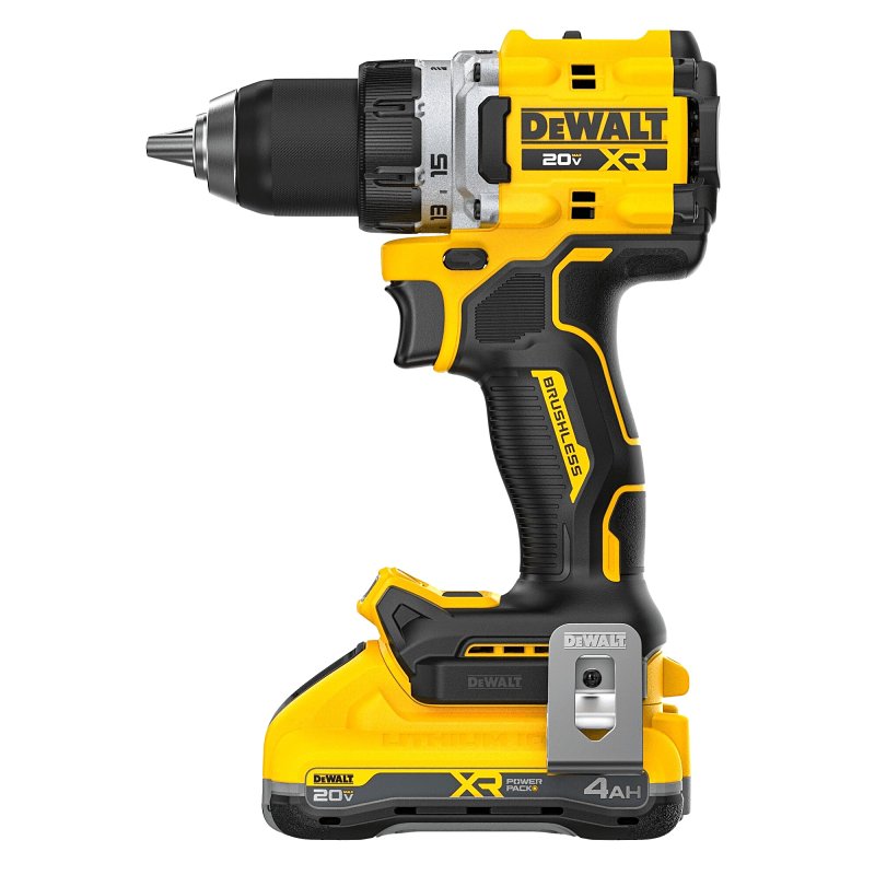 DEWALT MAX XR DCD801QQ2 Cordless Drill/Driver Kit, Battery Included, 20 V, 4 Ah, 1/2 in Chuck, Keyless Chuck