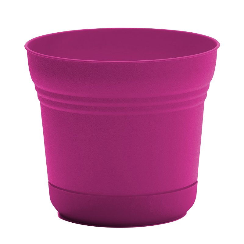 Bloem Saturn Series SP1215 Planter, 12 in Dia, Fuchsia