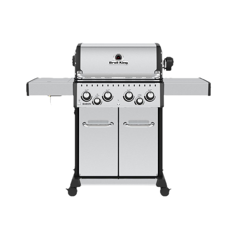 Broil King Baron S 490 Pro Series 875947 Gas Grill, 40,000 Btu, Natural Gas, 4-Burner, Side Shelf Included: Yes