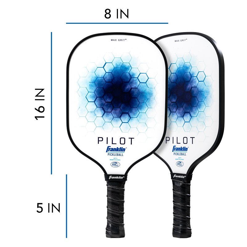 Franklin Sports Pilot Series 52771 Pickle Ball Paddle, Fiberglass/Polypropylene, Blue/White