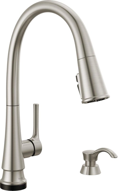 Delta Corwin 19856TZ-SPSD-DST Pull-Down Kitchen Faucet, 1.8 gpm, 1-Handle, 1, 3-Faucet Hole