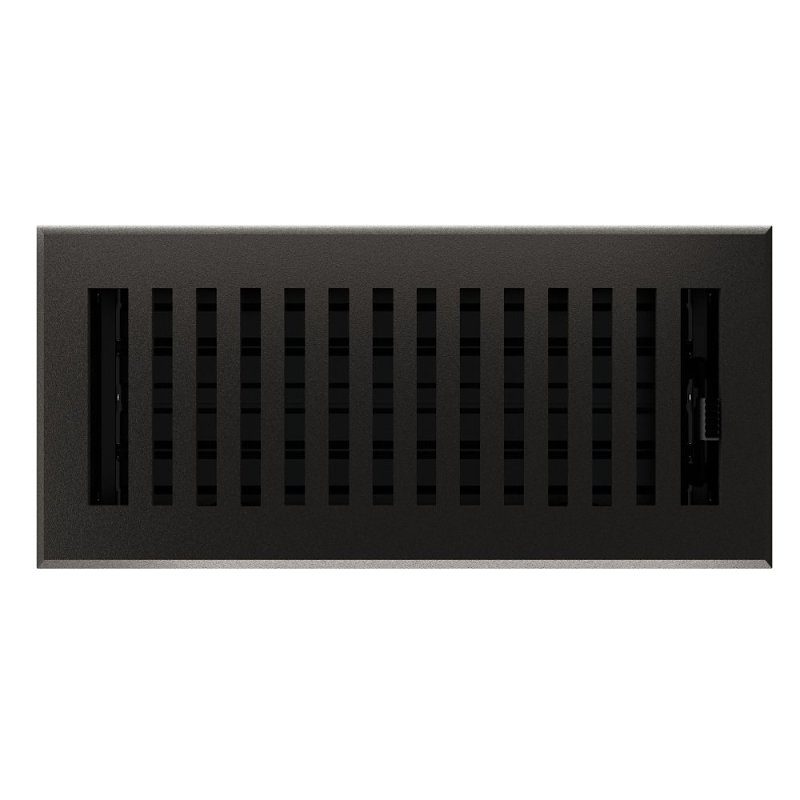Imperial Montezuma Series RG3477 Decorative Floor Register, 4 in L, 10 in W, Steel, Matte Black