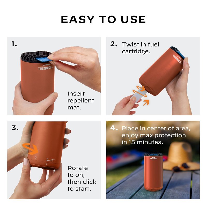 Thermacell Patio Shield PS1CANYON Mosquito Repeller, 12 hr Refill, 15 ft Coverage Area, Canyon Housing