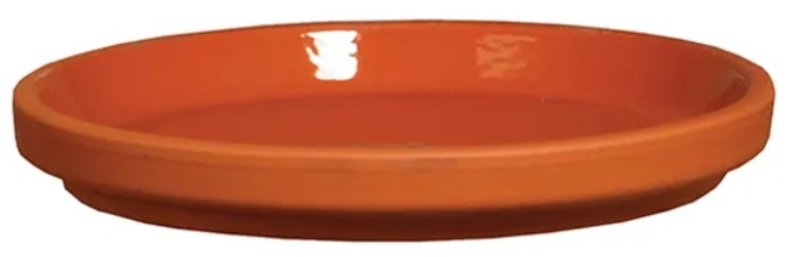 BCI German Terracotta 801691 Waterproof Saucer, 9-1/2 in W, Clay, Red