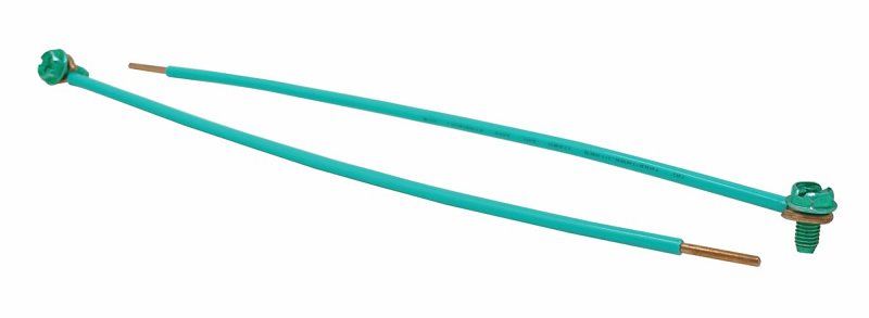 Southwire 65181440 Grounding Pigtail with Screws, 14 to 12 AWG Wire, Green