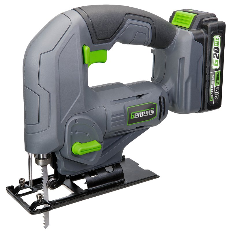 Genesis G20MAX GLJS20B Variable Speed Jig Saw, Battery Included, 20 V, 2 Ah, 3/4 in L Stroke, 0 to 2500 spm
