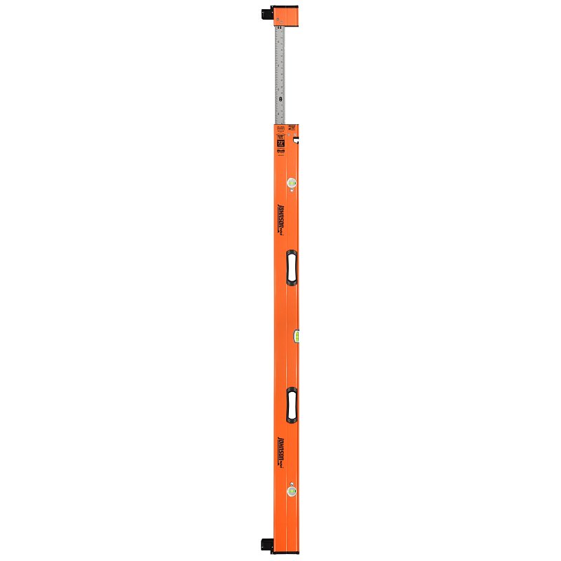 Johnson 5800-0610P Extendable Plate Level, 120 in L, 3-Vial, Aluminum, Orange