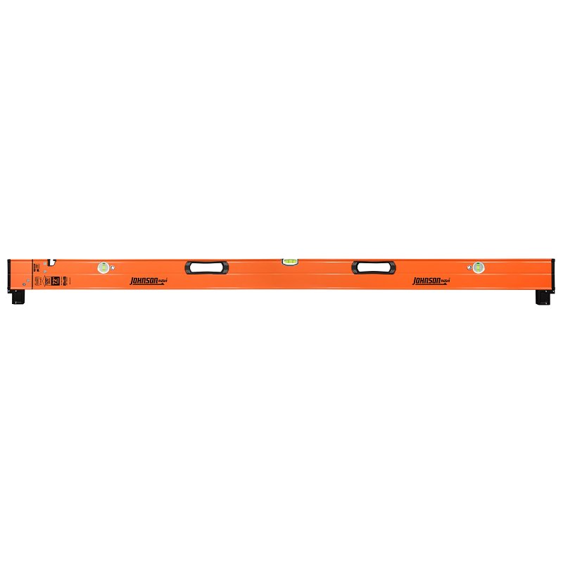 Johnson 5800-0610P Extendable Plate Level, 120 in L, 3-Vial, Aluminum, Orange