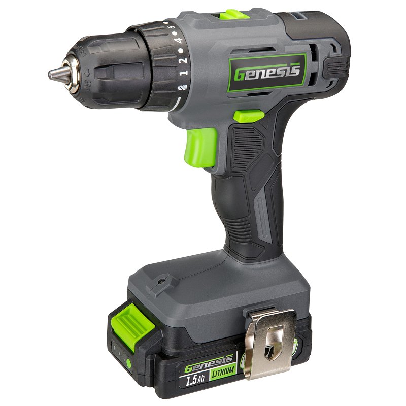 Genesis G20MAX GLCD2038B 2-Speed Drill/Driver, Battery Included, 20 V, 1.5 Ah, 3/8 in Chuck, Single Sleeve Chuck