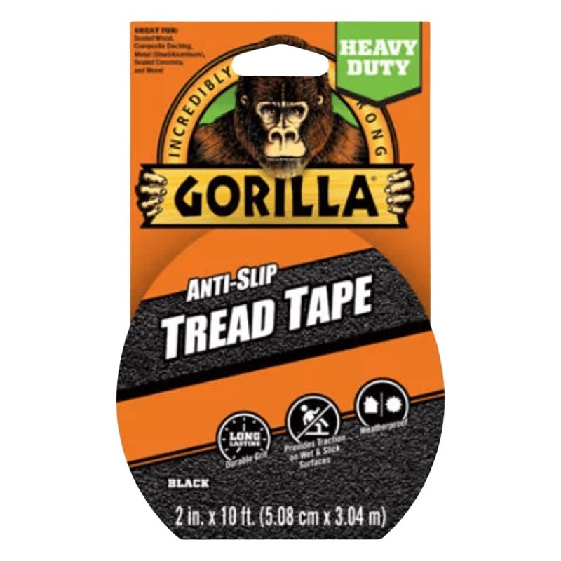 Gorilla 115944 Anti-Slip Tape, 10 ft L, 2 in W, Cloth Backing, Black
