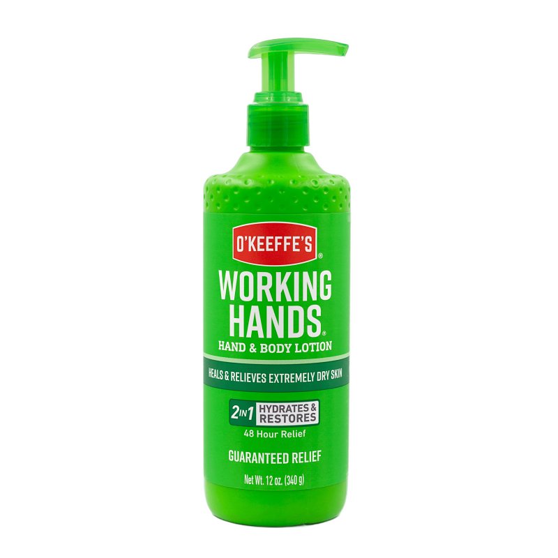 O'Keeffe's 115760 Hand and Body Lotion, Liquid, White, Unscented, 12 oz Pump Bottle
