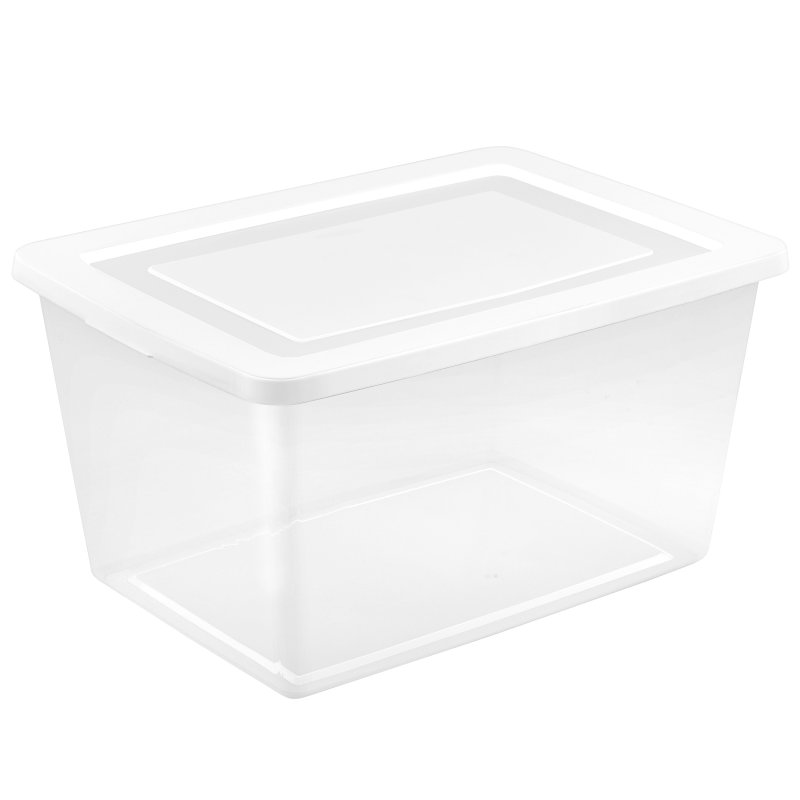 Sterilite 42488008 Storage Box, 58 qt, Plastic, White