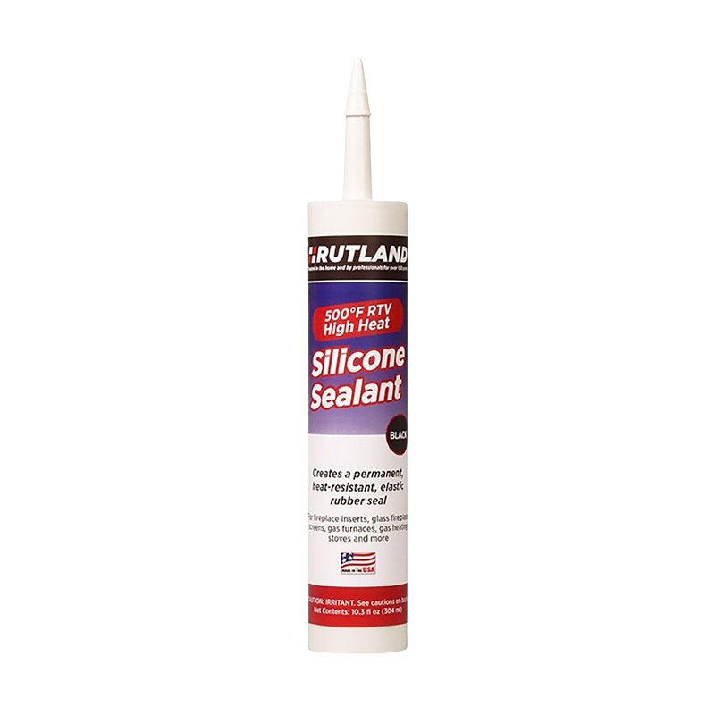 Rutland 76 Silicone Sealant, Black, 24 hr Curing, 10.3 oz, Cartridge
