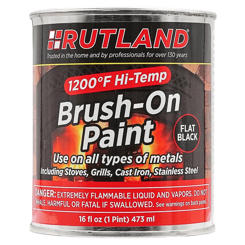 Rutland 81 High Heat Spray Paint, Flat, Black, 16 fl-oz, Can