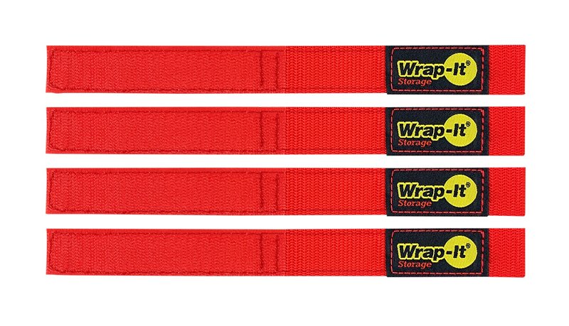 Wrap-It Storage 104-BS-9RE Hook and Loop Strap, 1 in W, 9 in L, Polypropylene, Red