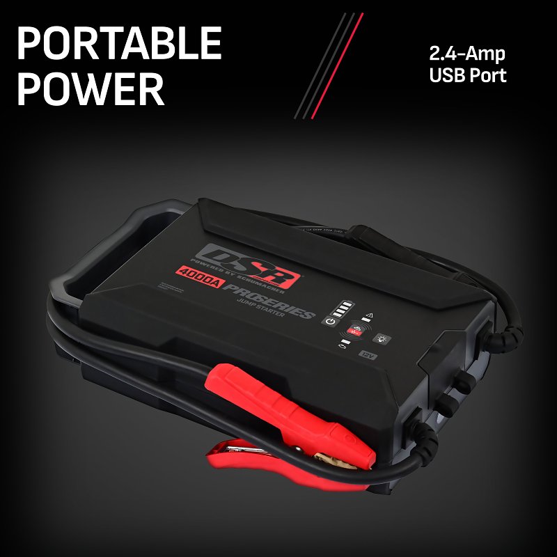 Schumacher DSR164 Portable Jump Starter, 12 V, 4000 A, Lithium-Ion Battery