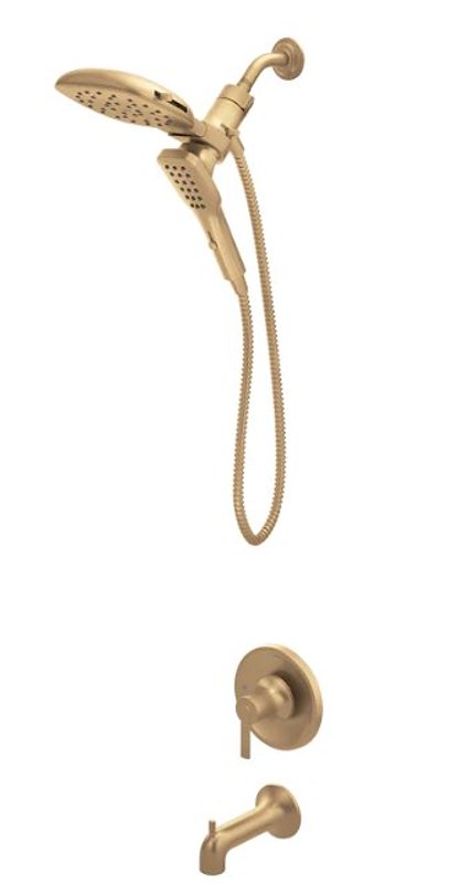 Moen Zyla 82140 Series 82140BZG Tub/Shower Faucet, Standard with Handshower Showerhead, 1.75 gpm Showerhead, 1-Handle