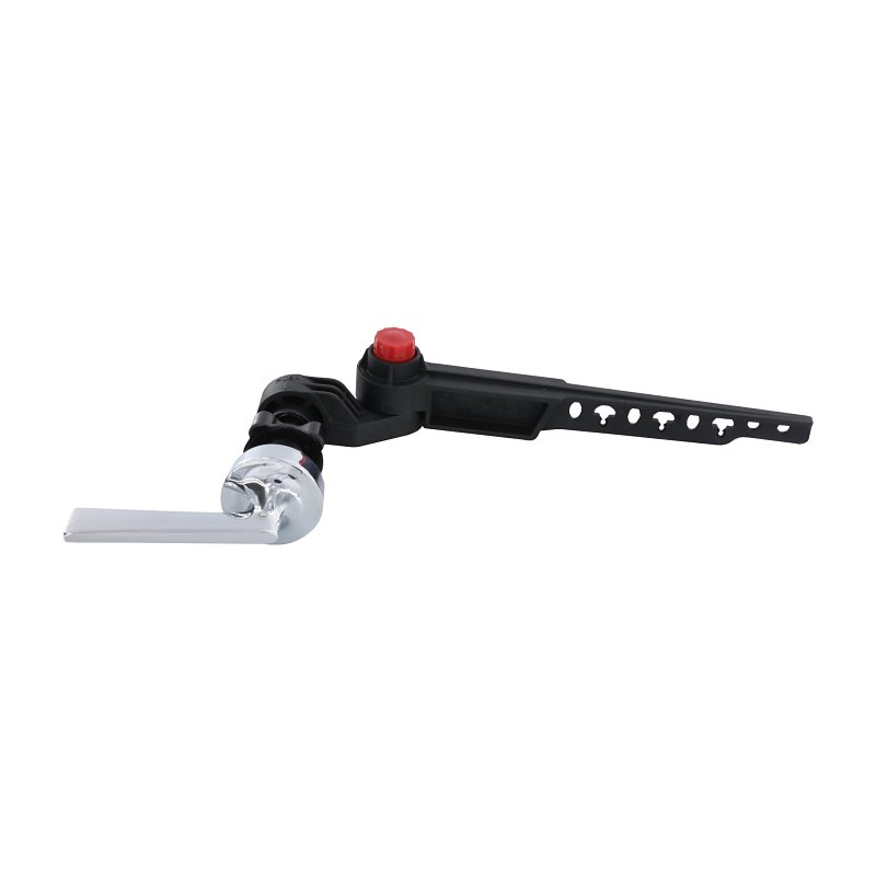 Danco 12044 Lever Replacement Handle, Angled, Front, Side Mounting, 9-3/4 in L Flush Arm, Plastic, Polished Chrome