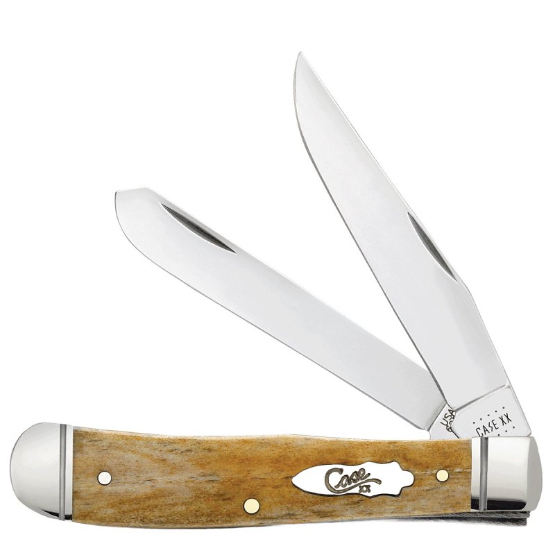 Case XX 58182 Trapper Pocket Knife, 3.25, 3.27 in L Blade, Stainless Steel Blade, 2-Blade, Smooth Handle