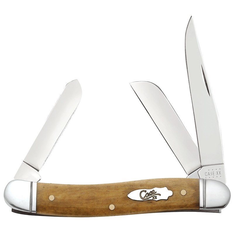 Case XX 58185 Medium Stockman Pocket Knife, 2.57, 1.88, 1.71 in L Blade, Stainless Steel Blade, 3-Blade, Smooth Handle