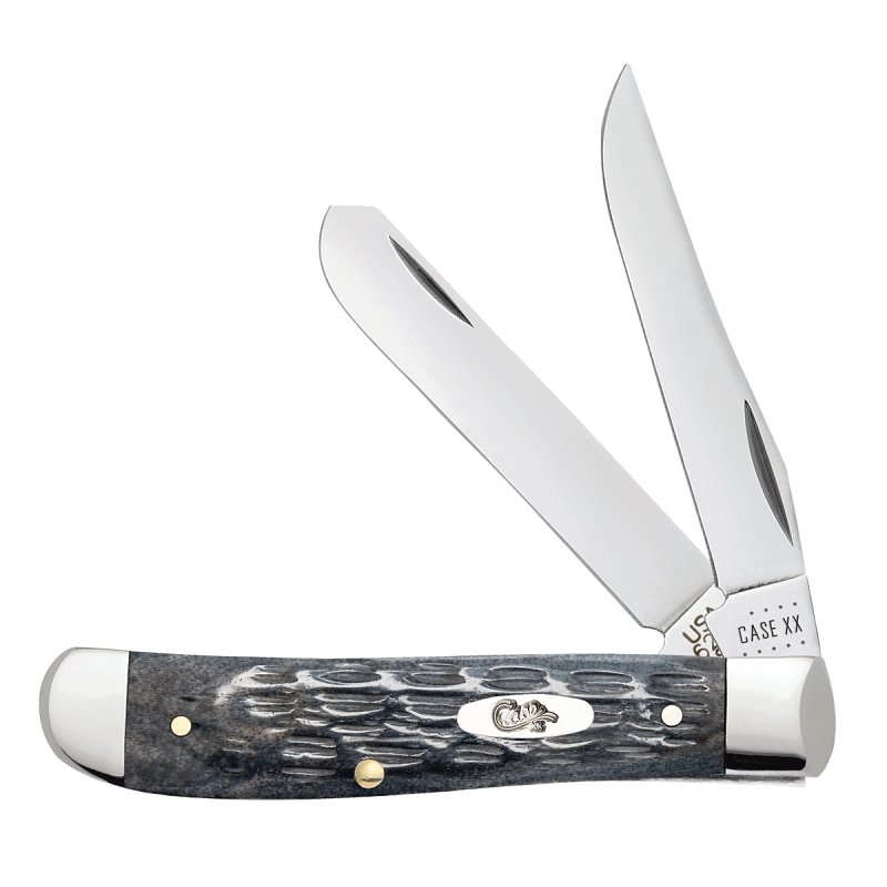 Case XX Pocket Worn Series 58414 Mini Trapper Pocket Knife, 2.7, 2.8 in L Blade, Chrome Vanadium Blade, 2-Blade
