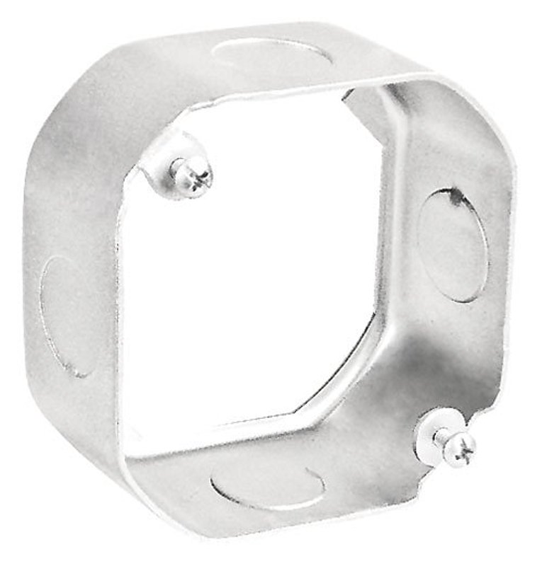Southwire 55151-1/2-UPC Extension Ring, 1-1/2 in L, 4 in W, 9-Knockout, Steel, Silver, Galvanized
