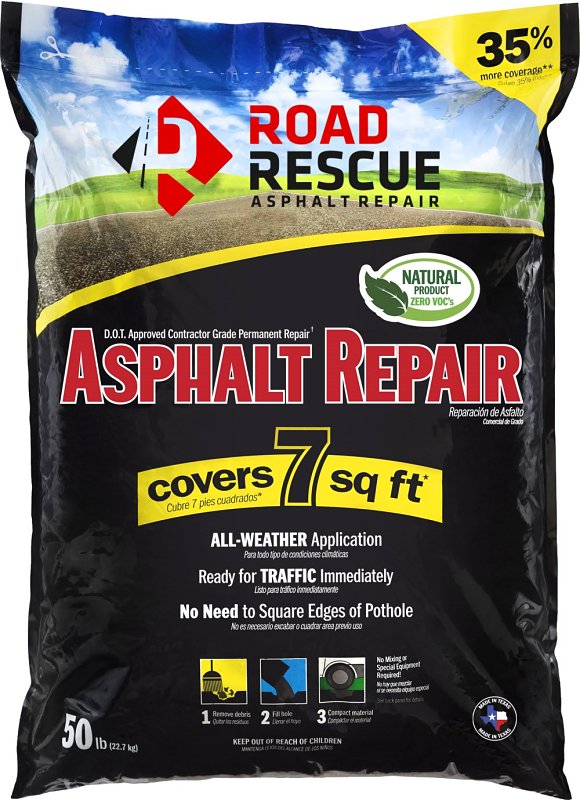 Road Rescue AP-50 Pre-Mixed Patch, Black, 50 lb Bag