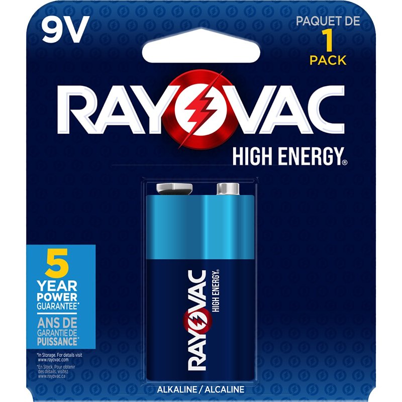 Rayovac A1604-1K Battery, 9 V Battery, Alkaline