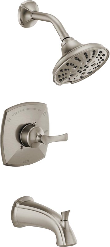 Delta SANDOVER Monitor 14 144748-SP Series Tub and Shower Trim Set, Spotshield Brushed Nickel, 1.75 gpm Showerhead