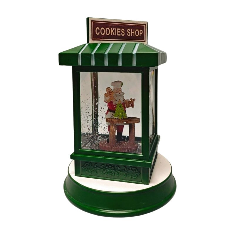 Santas Forest 21034 Christmas Shop Snow Globe, 7 in H