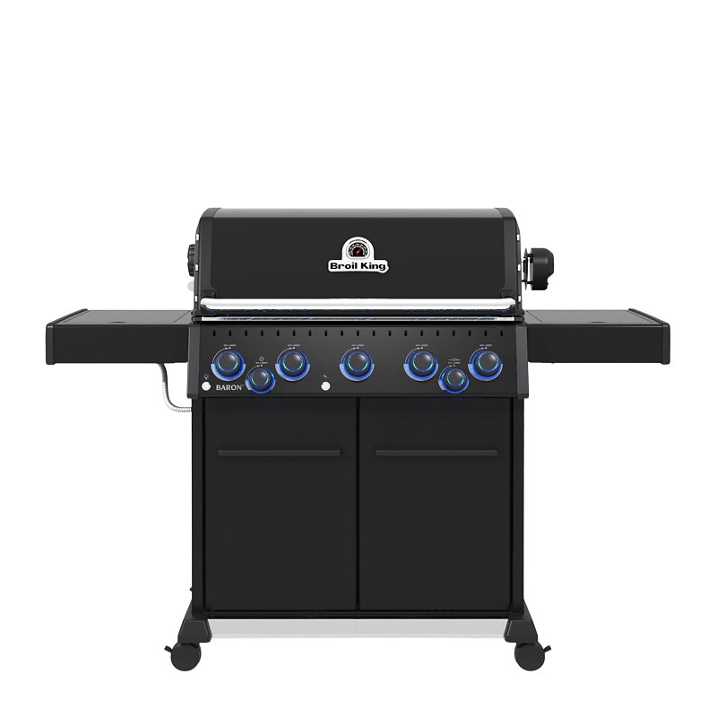 Broil King Baron 590 Pro Series 675144 Gas Grill, 45,000 Btu, Liquid Propane, 5-Burner, Smoker Included: No, Black